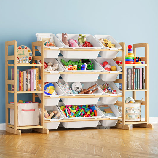 SpaceAid Toy Storage Organizer with 6 Shelves and 12 Bins, Bookshelf/Bookcase, Kids Bin Shelf, Toys
