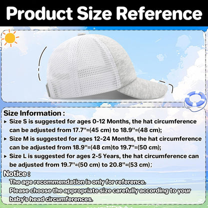 qikqik Baby Baseball Cap Toddler Baseball Hat with Mesh Infant Sun Hat UPF 50+ Baby Ball Cap Toddler Girl Hats Kids Hat Boys