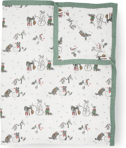 Little Unicorn Premium Quilted Throw | Super Soft, Multi-Layered Muslin XL Blanket| Great for Kids