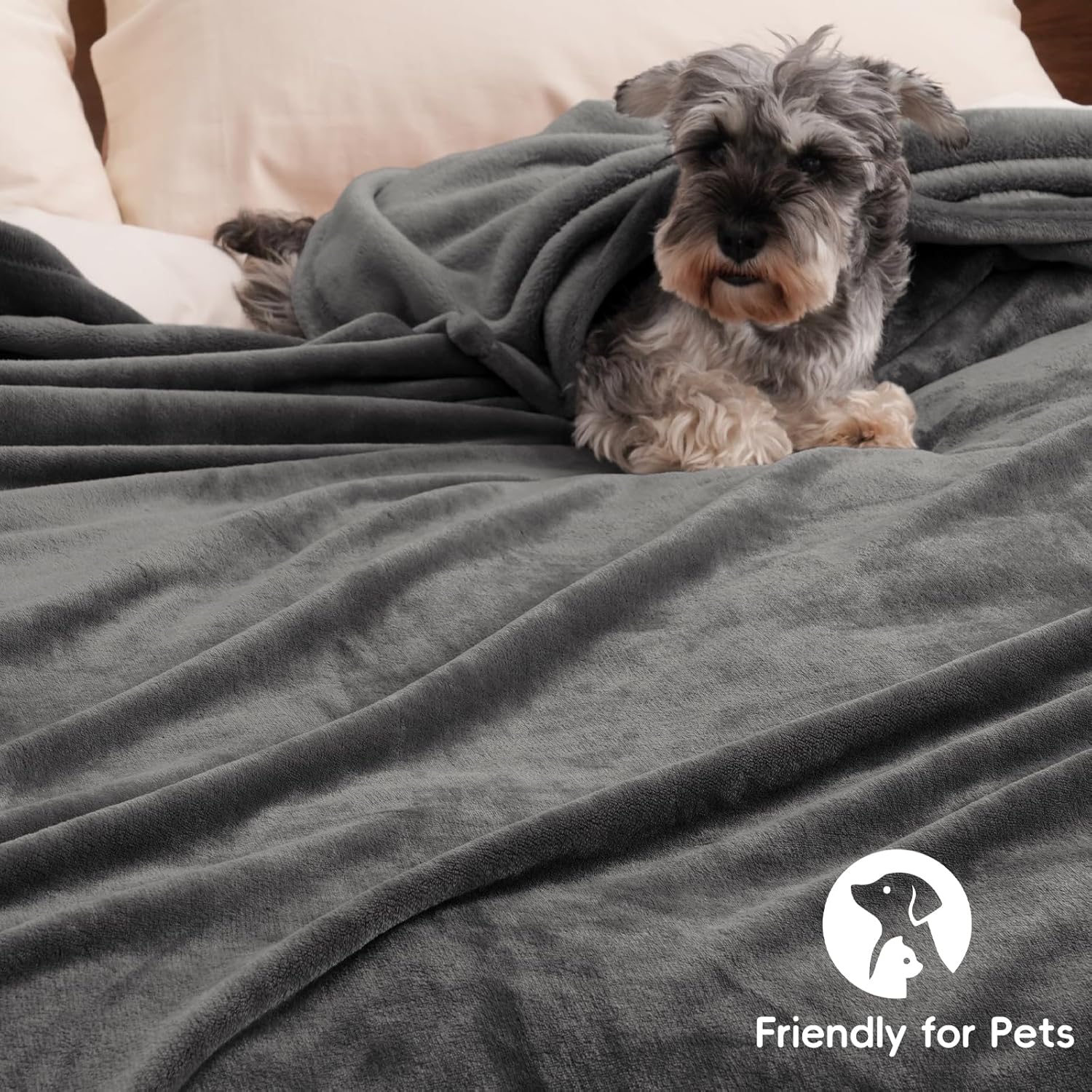 PHF Ultra Soft Fleece Blanket Queen Size, No Shed No Pilling Luxury Plush Cozy 300GSM Lightweight