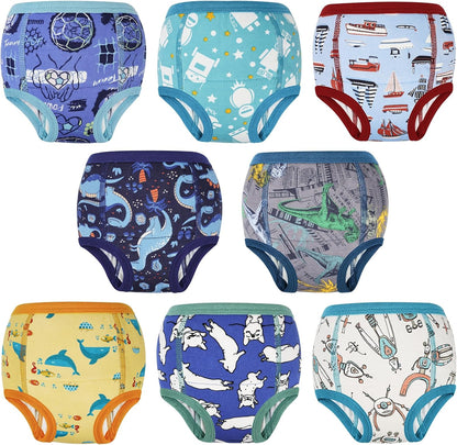 MooMoo Baby Absorbent Potty Training Pants 8 Packs Cotton Training Underwear for Boys 9T
