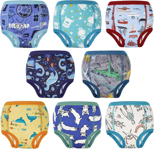 MooMoo Baby Absorbent Potty Training Pants 8 Packs Cotton Training Underwear for Boys 8T