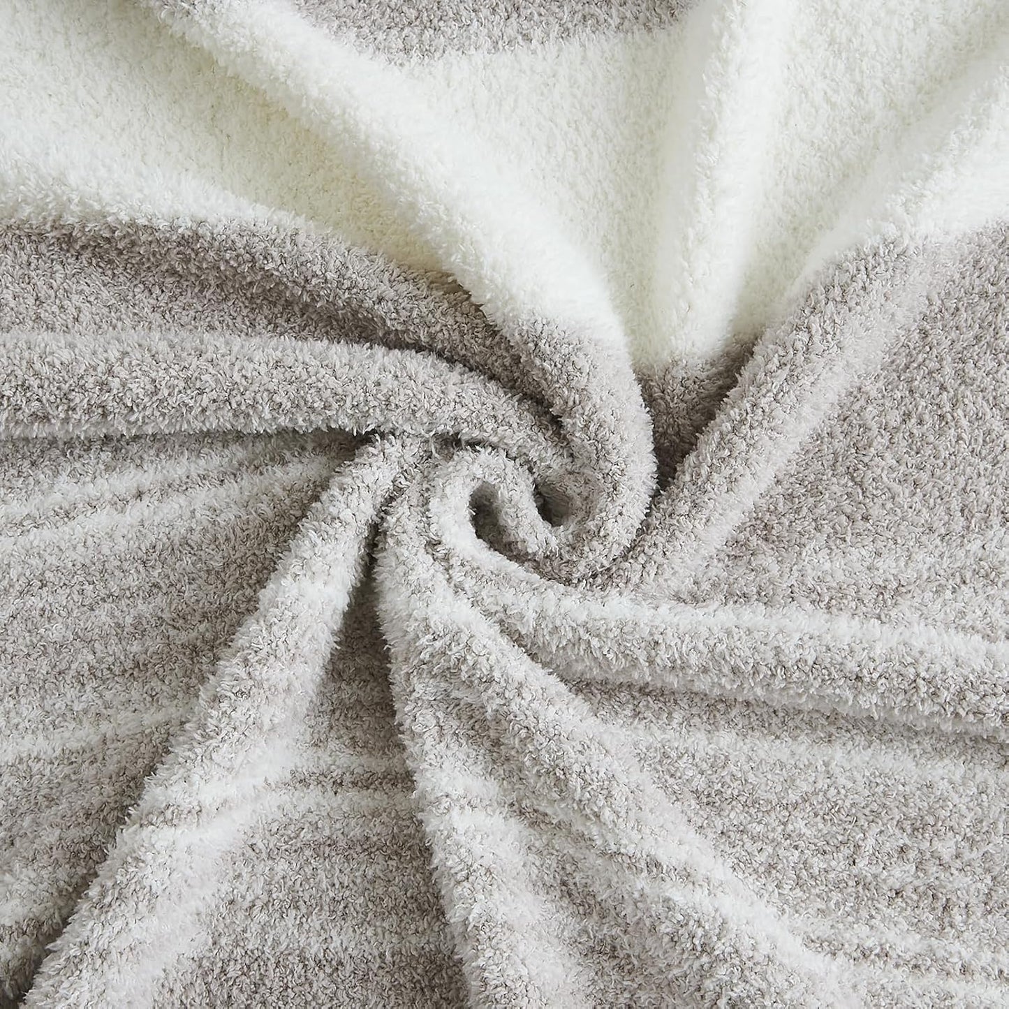 WRENGONGE Taupe Throw Blanket, 50x70 Soft Cozy Striped Throw Blankets for Couch, Sofa, Bed, Travel