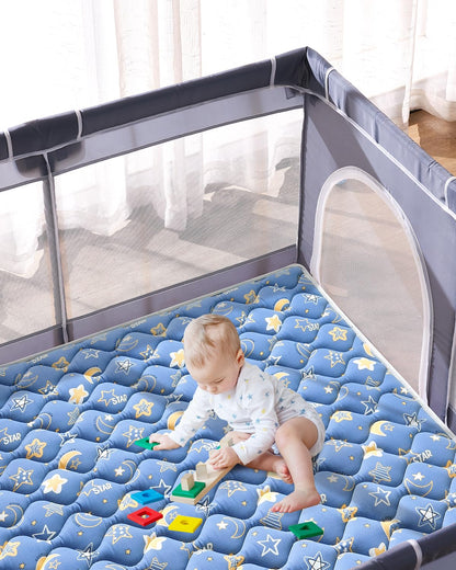 Odorless Premium Foam Baby Play Mat 71" X 59", Extra Large Activity Playmats for Babies,Toddlers, Infants, Soft Thicker Baby Mat for Floor, Play & Tummy Time, Machine Washable for Easy Care