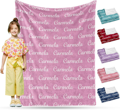 Ship Next Day, Custom Name Blanket - Printed in USA, Personalized Baby Blankets for Girls, Baby