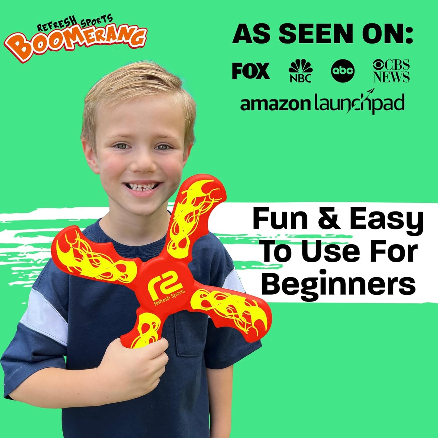 Boomerang for Kids - It Really Does Fly Back - Fun & Easy to Use Toy Gifts for Boys & Girls - Soft Foam Design Allows for Safe Play Perfect Beginner Toy Gift Idea & Kids Boy Birthday Party Activity