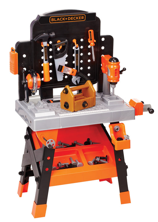 JAKKS Pacific Black+Decker Kids Workbench - Power Tools Workshop - Build Your Own Toy Tool Box – 75