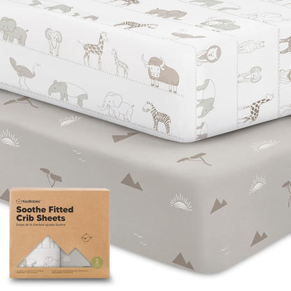 KeaBabies 2-Pack Organic Crib Sheets for Boys, Girls - 52x28 Fitted Crib Mattress Sheet Neutral