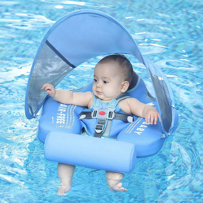 Mambobaby Float with Canopy Size Improved Non Inflatable Infant Baby Pool Float Smart Mambo Float