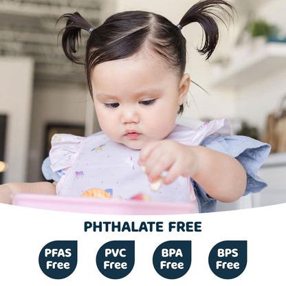 Tiny Twinkle Mess-Proof Baby Bib - Waterproof Bib for Baby Girl - Machine Washable - Adjustable