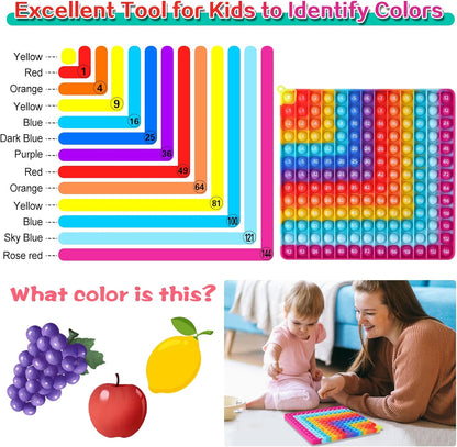 12 x 24 Max. Double Sided Multipication Games, Rainbow Square Math Toys 169bubbles Multiplication Pop for Teachers to Create Various Multiplication Formulas