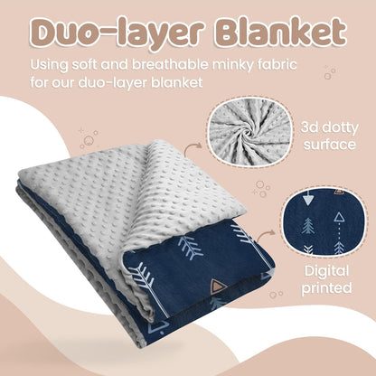 SANDJEST Kid Blanket for Boys with Double Layer Dotted Backing - Arrows Printed 30 x 40 Receiving