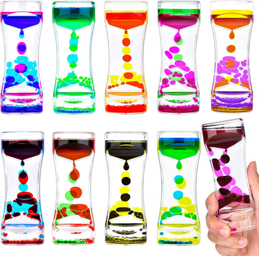 Liquid Motion Bubbler Timer Sensory Toys for Relaxation, Water Timer Fidget Toy for All Age, Motion Bubble Toy Sensory Play for Office Home (10, 10 Pack)