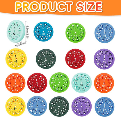 Math Fidget Spinner, 18 PCS Math Facts Fidget Spinners, Math Fidget Toy Multiplication Math Fidget Spinners, Math Spinners Contains 4 Calculation Methods for Math Learning Education for Kids Students