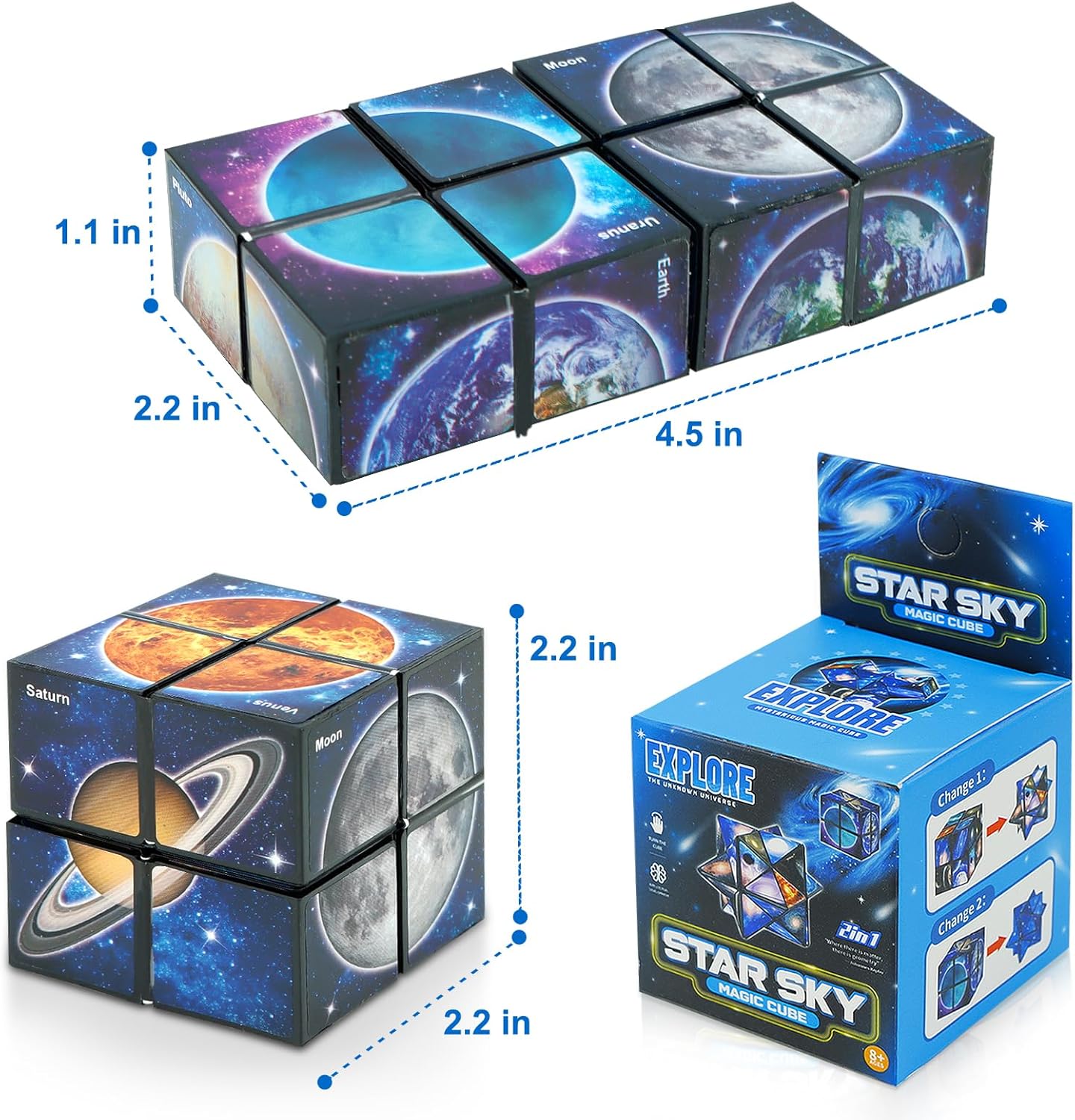 Star Cube Magic Cube Set, 2 in 1 Yoshimoto Cube for Kids and Adults, Toy for Boys and Girls Ages