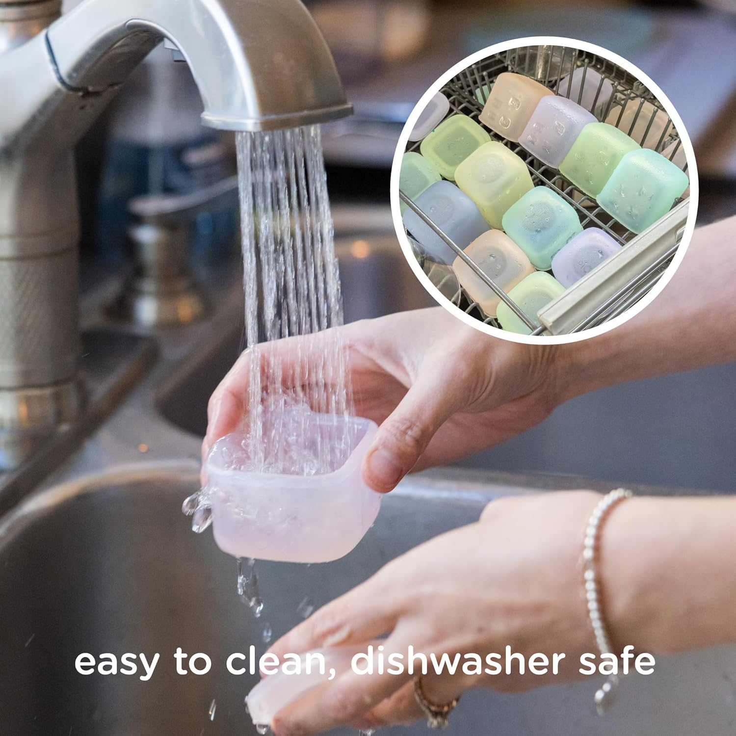 Olababy Clear Sense Silicone Storage Containers 4pk for Baby Food, Snacks, Formula, Puree, Sauce &