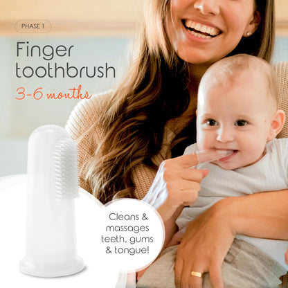 Cherish Baby Care Baby Toothbrush & Toddler Toothbrush Set (0-2 Years) - BPA-Free & Safety-Tested
