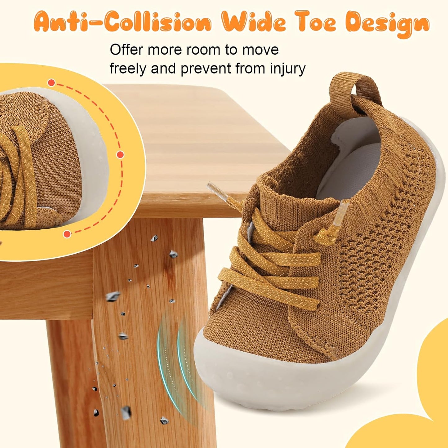 JIASUQI Baby Shoes for Toddler Boys Girls Sneakers Slip on Walking Shoes for Babies