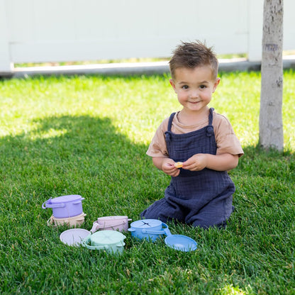 Silicone No Spill Snack Cups for Toddlers – Portable Baby Snack Cup Containers with Dustproof Lid