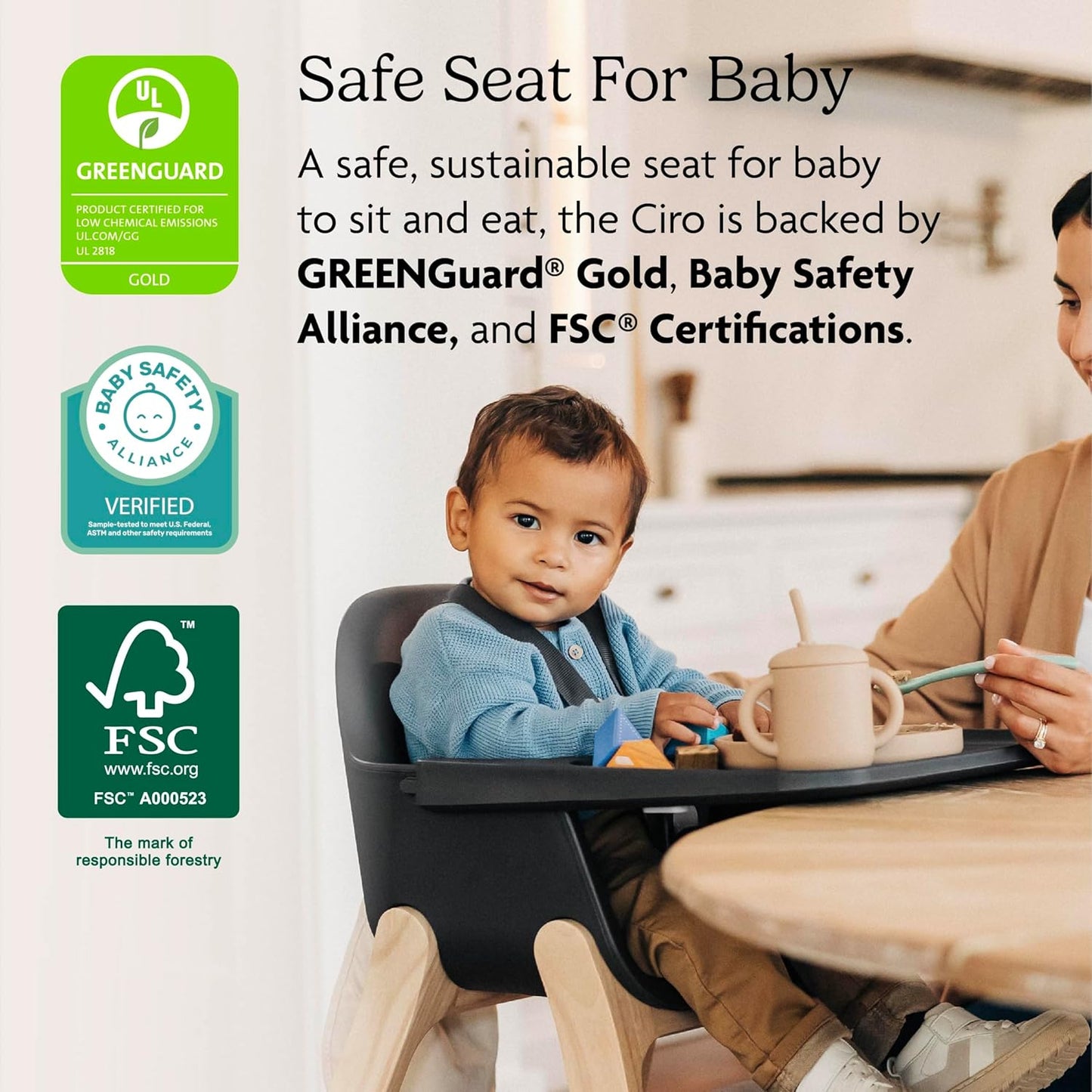 UPPAbaby Ciro High Chair/Sleek, Easy-to-Clean Design/Perfect-Fit Tray to Bring Baby to