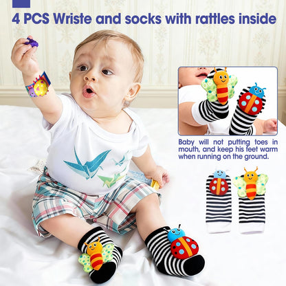 AZEN 16 Pack Baby Rattles Teething Toys 3-6 Months, Baby Toys 0-6 Months, Newborn Infant Toys 6-12