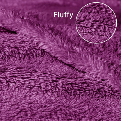 Exclusivo Mezcla Soft Fleece Throw Blanket for Couch, Super Soft Velvet Plush Bed Blanket, Fuzzy Cozy and Warm for All Seasons, 50x60 Inches, Purple