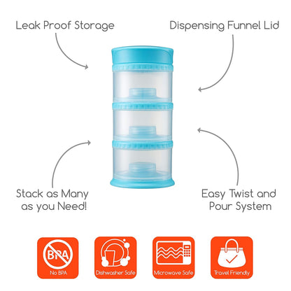 Innobaby Packin' Smart Stackable and Portable Storage System for Formula, Liquid, Baby Snacks and