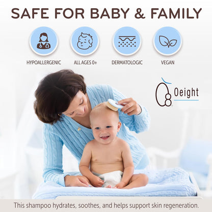 Oeight Tearless Baby Shampoo, Hypoallergenic & Dermatologically Tested Baby Shampoo, 100% Natural