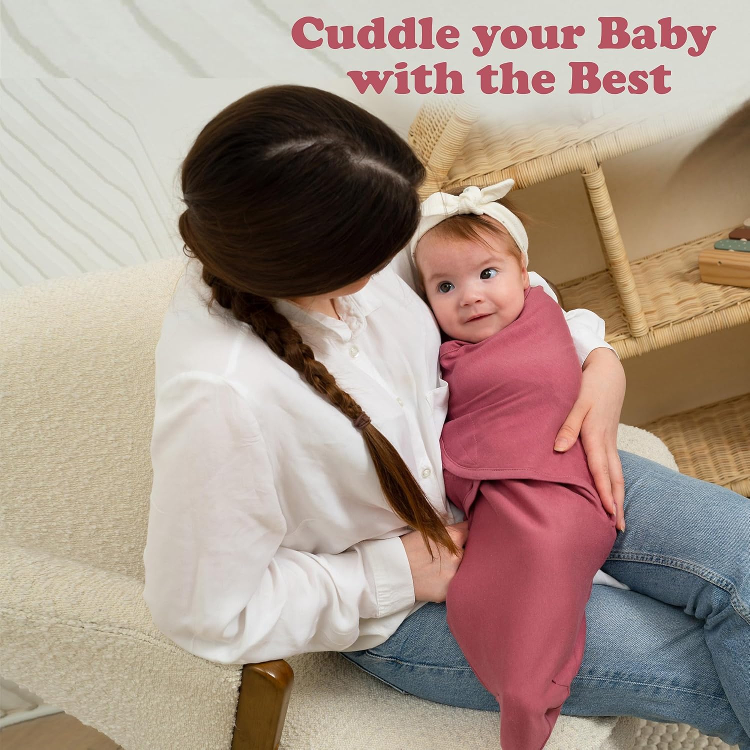 Bublo Baby Swaddles for Newborns – 4-Pack Infant Swaddles 0-3 Months – Adjustable Swaddle Sleep