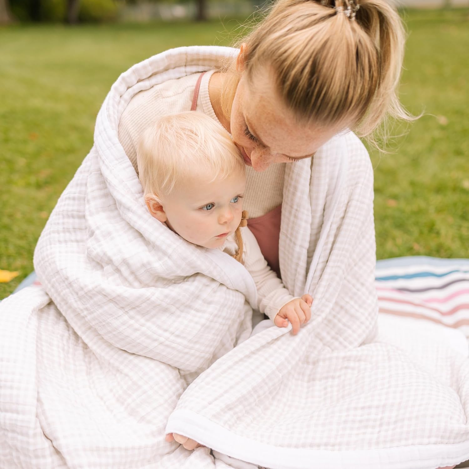 Little Unicorn Premium Quilted Throw | Super Soft, Multi-Layered Muslin XL Blanket| Great for Kids