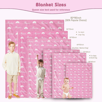 Personalized Baby Blanket for Girl Custom Name Blanket for Girl Newborn New Mom Customized Gifts for Baby Shower Christmas Birthday