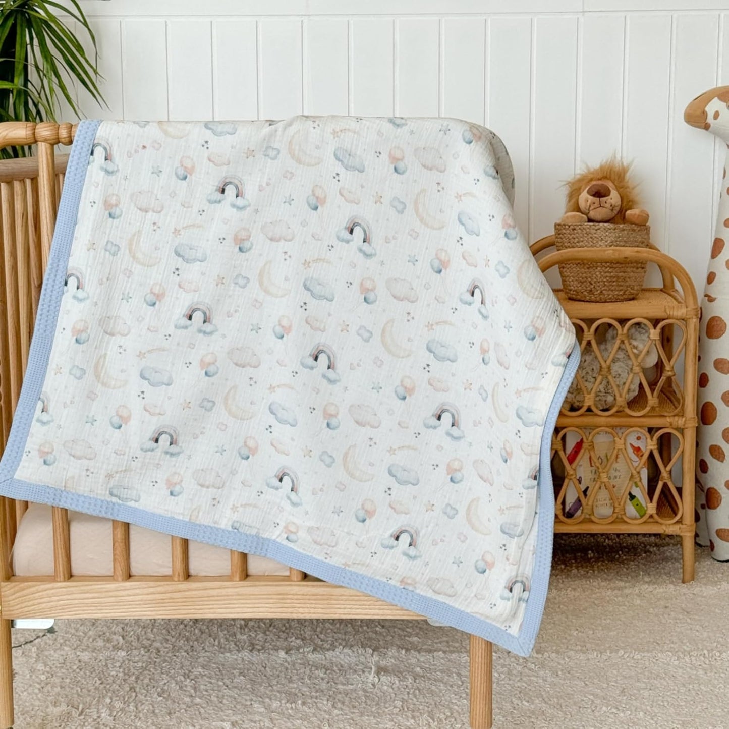 Personalized Baby Blanket with Name – Handmade 100% Organic Cotton Newborn Gift | Custom Knit