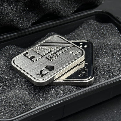 Metal Poker Fidget Slider EDC Adult Fidget Toys ADHD Tool Anxiety Stress Relief Toys Office Desk Toys Gifts for Boyfriend and Father (Silver Skull)