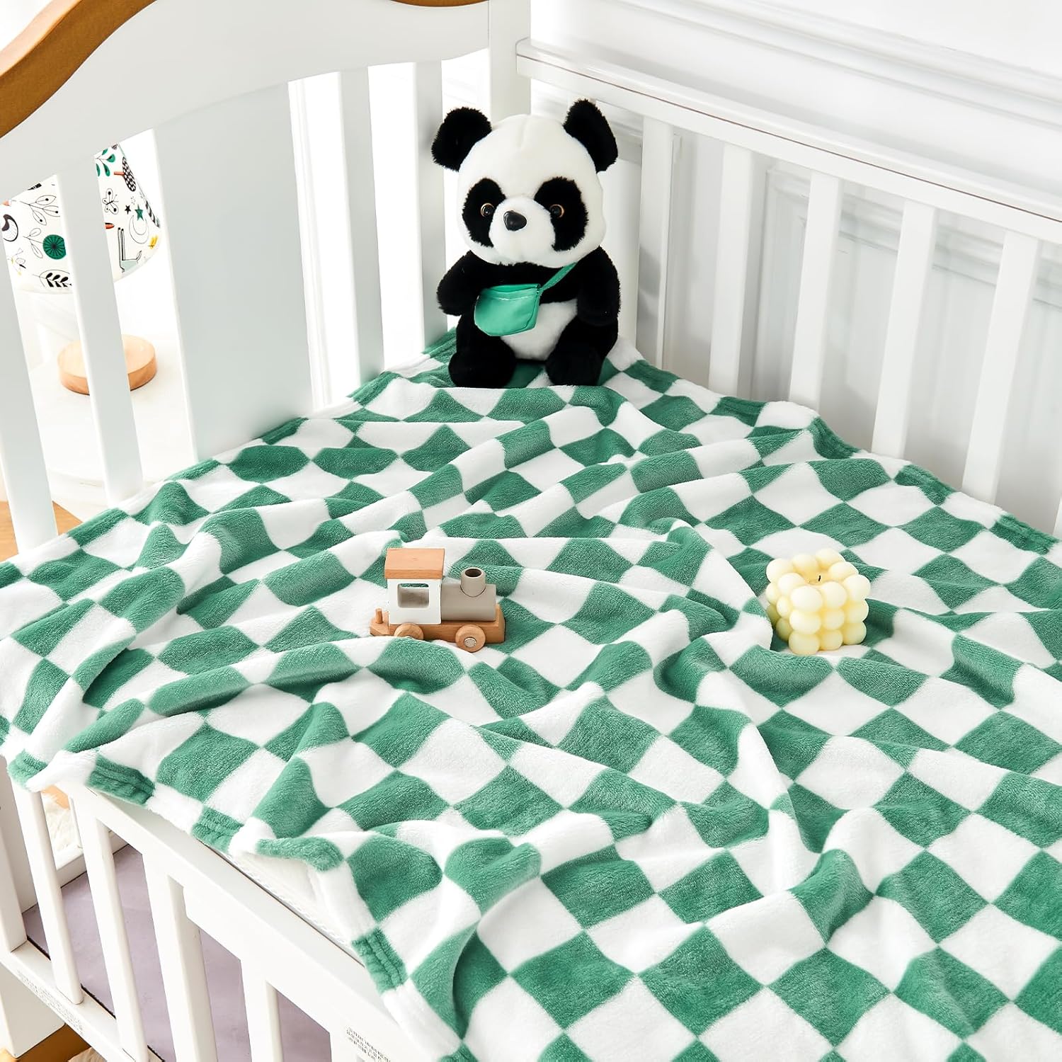 Yurhap Checkered Baby Blanket Fleece Baby Blankets for Boys, Ultra Soft Cozy Fluffy Infant Toddler