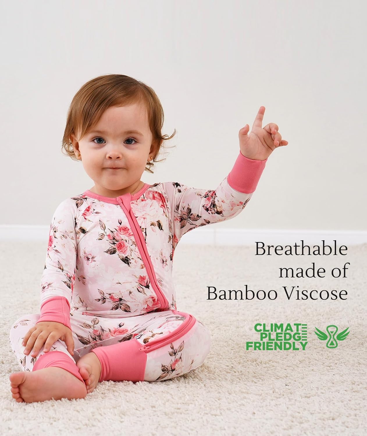 Baby One-Piece Romper Footless Bamboo Viscose Pajamas Sleepers for Baby Boys and Girls