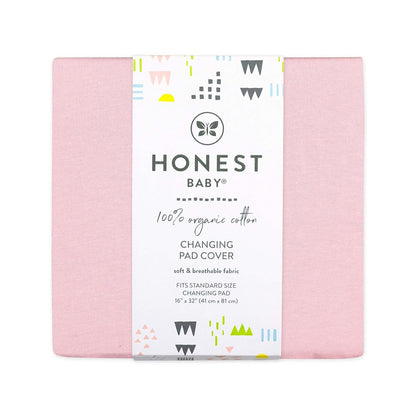 HonestBaby unisex baby Organic Cotton Changing Pad Cover and Toddler Sleepers, Light Pink, One Size US