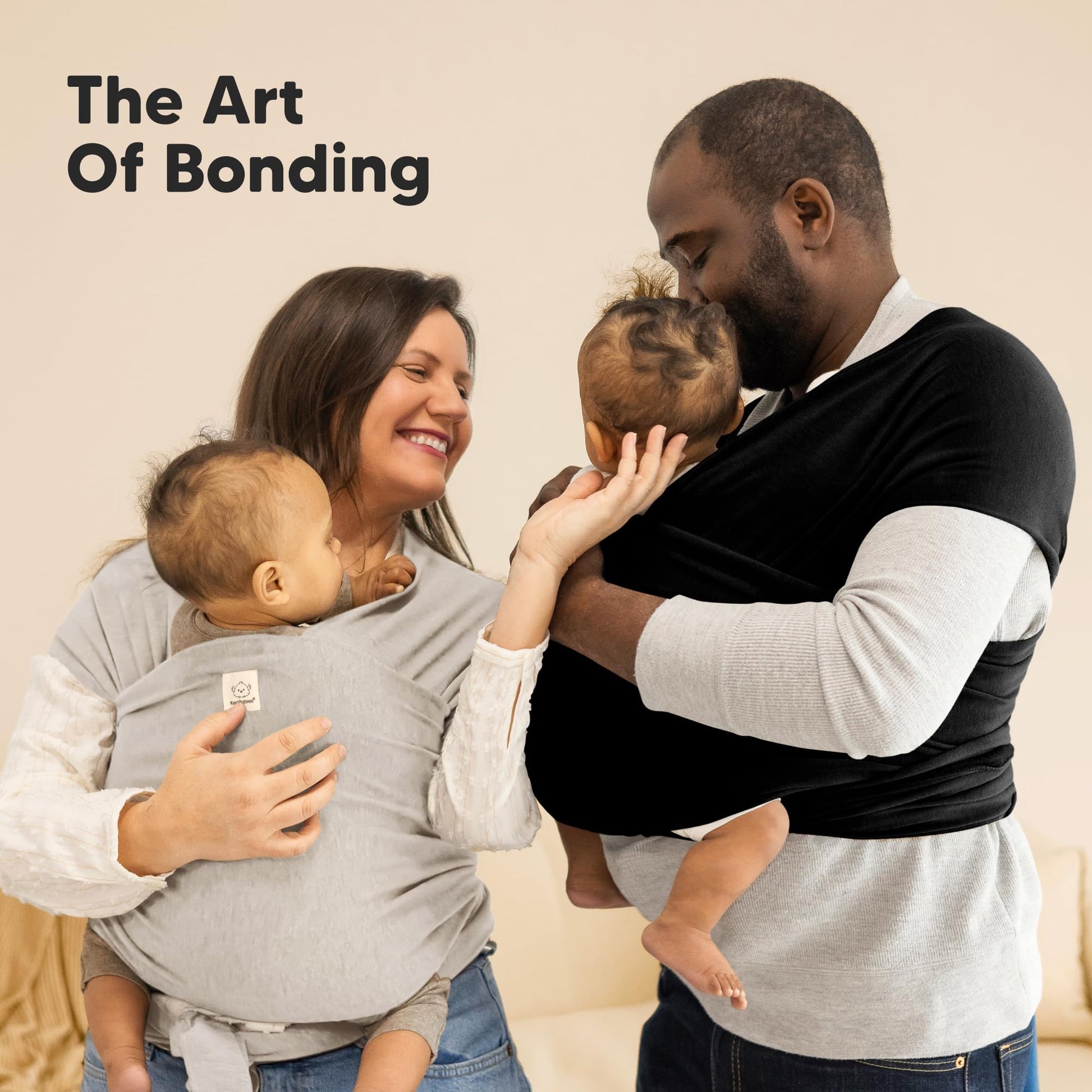 KeaBabies Baby Wrap Carrier, All in 1 Original Baby Carrier (Stone Gray)
