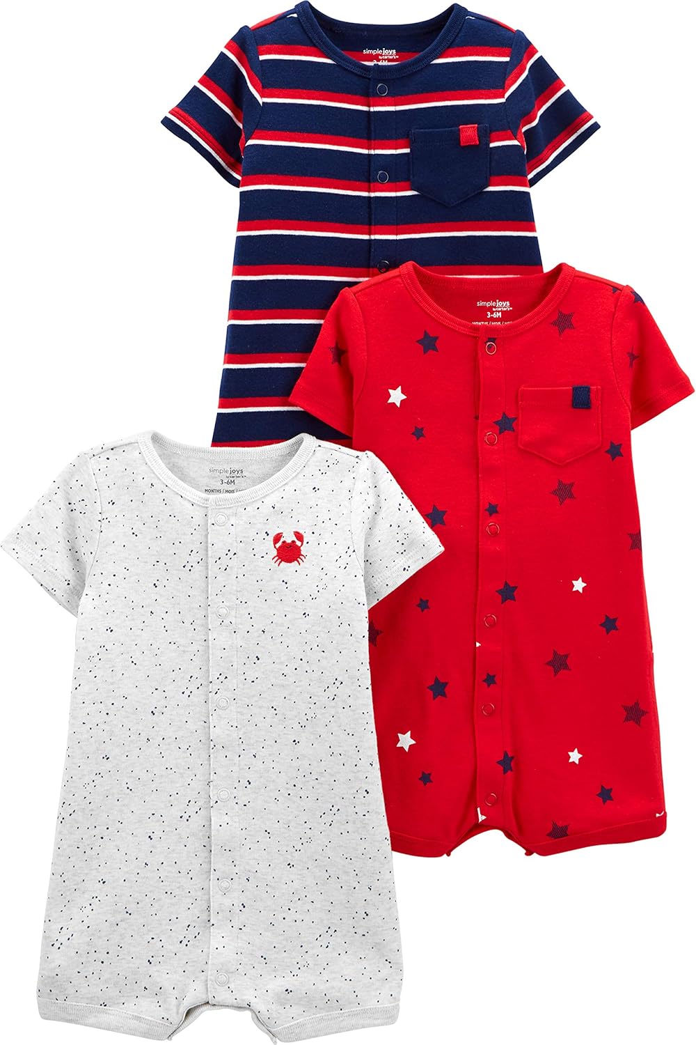 Simple Joys by Carter's Baby 3-Pack Snap-up Rompers