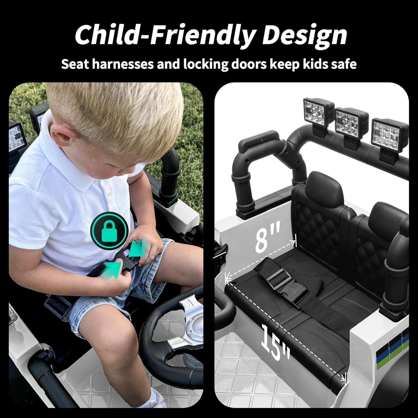 24V Kids Ride on Toy, Kids Electric Vehicles Car Ride on Car Truck for Toddlers with Remote Control, 2x200W Motor - Snow White