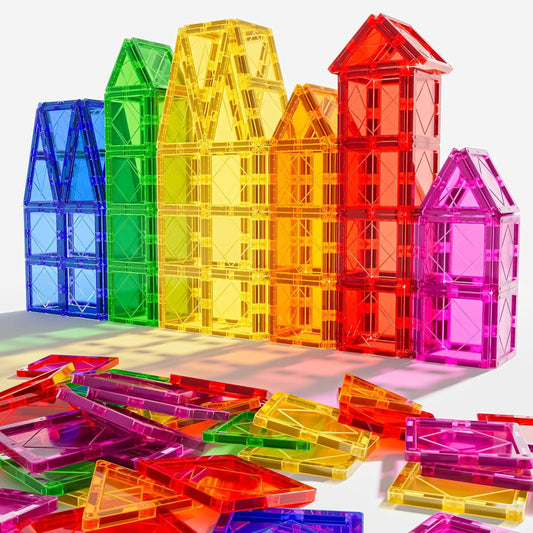 Mruikeny Magnetic Tiles Building Blocks for 3 4 5 6 7 8+ Years Old Boys Girls Colorful Magnet