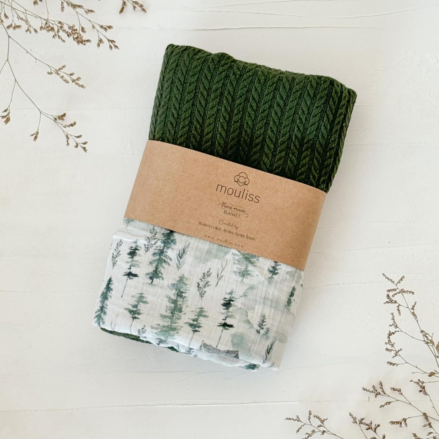 Personalized Baby Blanket with Name – Handmade 100% Organic Cotton Newborn Gift | Custom Knit