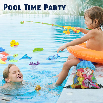 CozyBomB™ Magnetic Fishing Toys Game Set for Kids | Water Table Bathtub Kiddie Pool Party & Pole