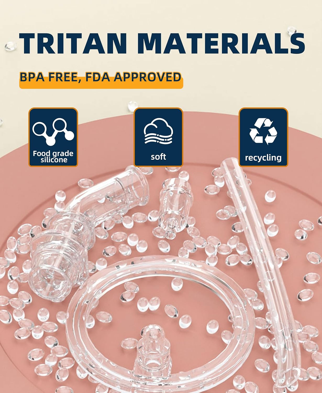 Bunnytoo Baby Sippy Cup with Weighted Straw for Infants 6-12 Months, 8oz Toddler Drinking with Handles, BPA-Free, Transition Trainer for 1+ Year Old (Purple)