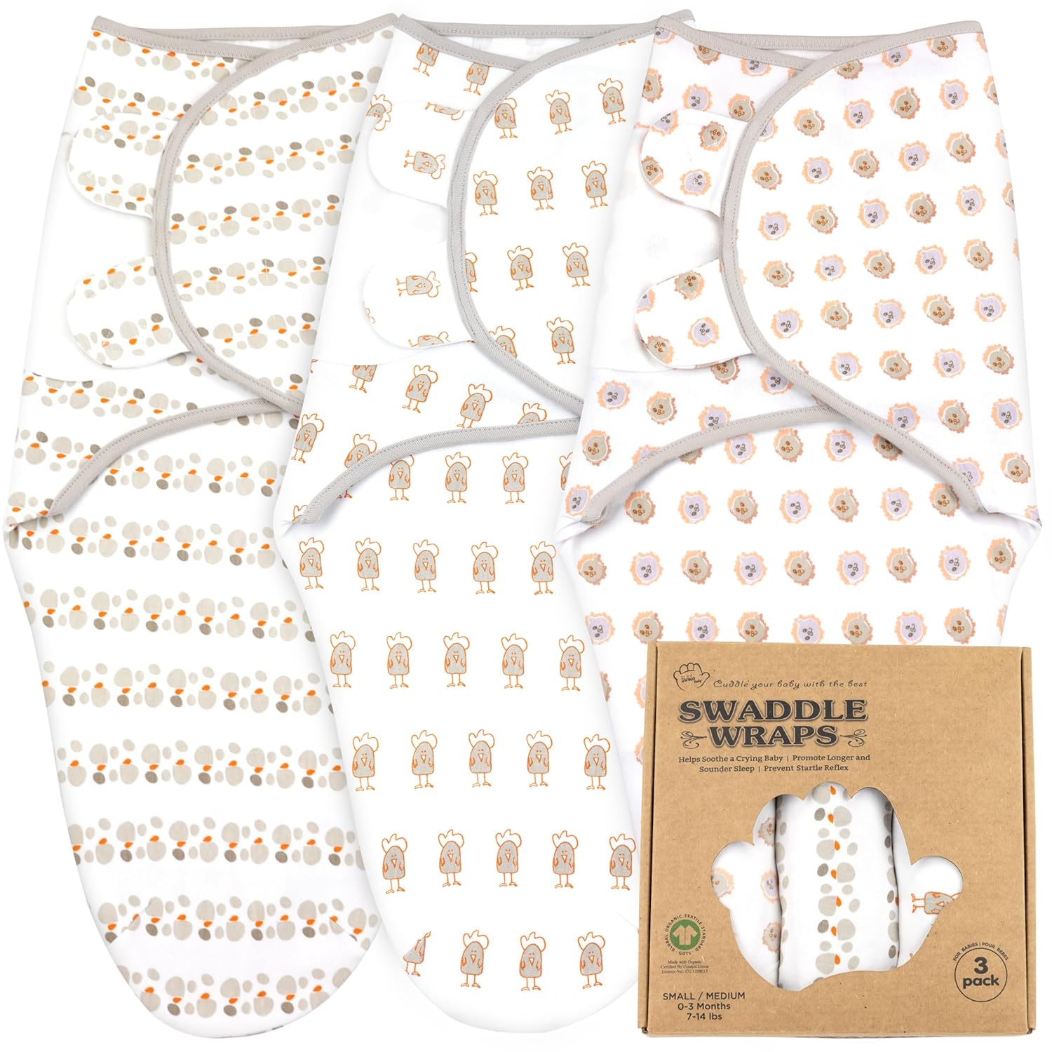 Bublo Baby Swaddles for Newborns – 3-Pack Infant Swaddles 0-3 Months – Adjustable Newborn Swaddle