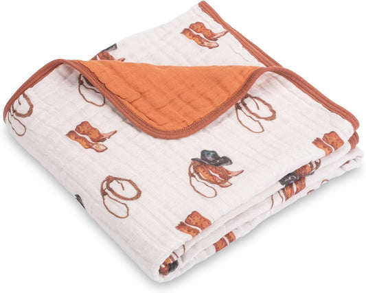 LollyBanks Muslin Baby Blanket 100% Organic Cotton, Muslin Quilt Lightweight, Toddler Blanket for