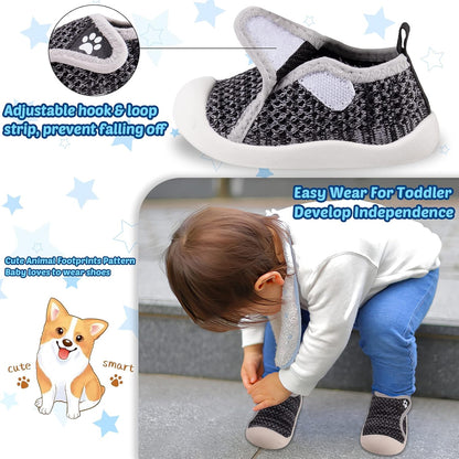 Charrost Toddler Baby Girl Boy First Walking Shoes Checkered Sneakers Sizes 3/4/5/6/7/8T. Soft, Cute,Flexible for First Walkers. Non-Slip, Slip On, Wide Toe Box Indoors Outdoors