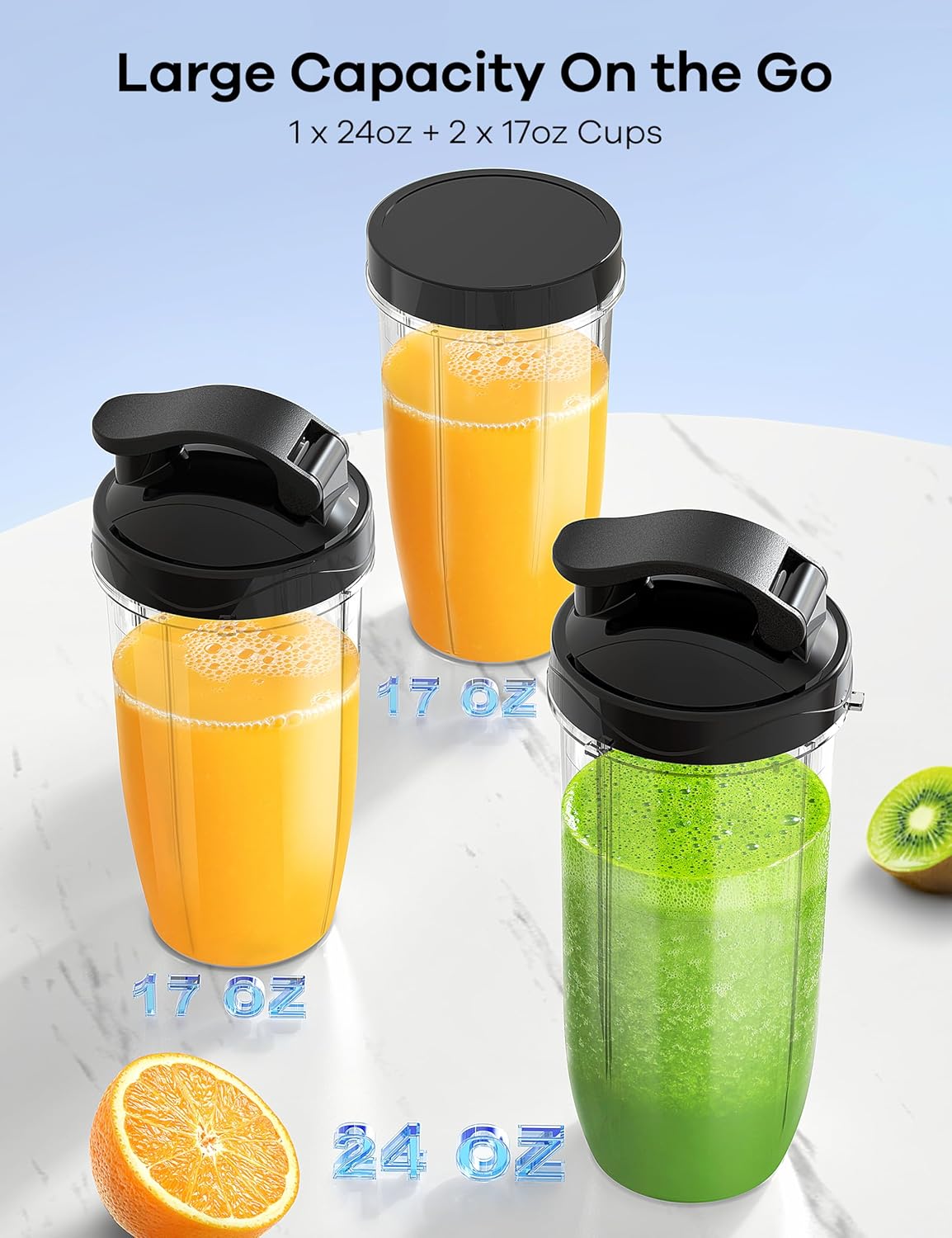 Ganiza Blender for Smoothies, 14Pcs Personal Blender for Shake and Smoothies for Kitchen with 3