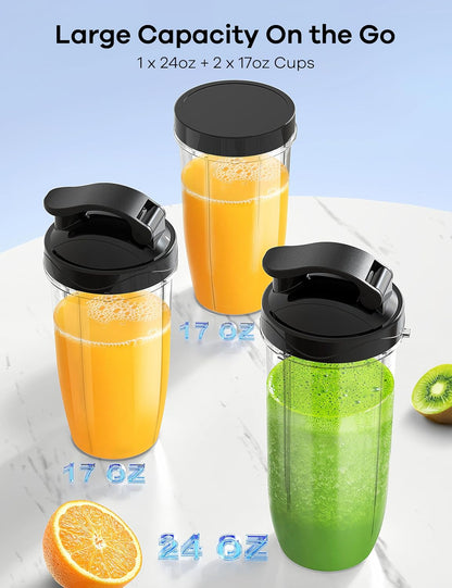 Ganiza Blender for Smoothies, 14Pcs Personal Blender for Shake and Smoothies for Kitchen with 3