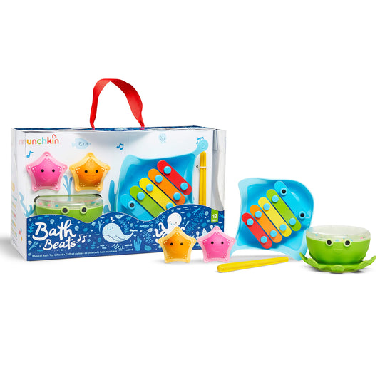Munchkin® Bath Beats™ Bath Toy, Musical Set Includes Xylophone, Bath Drum & Shakers, Fun for