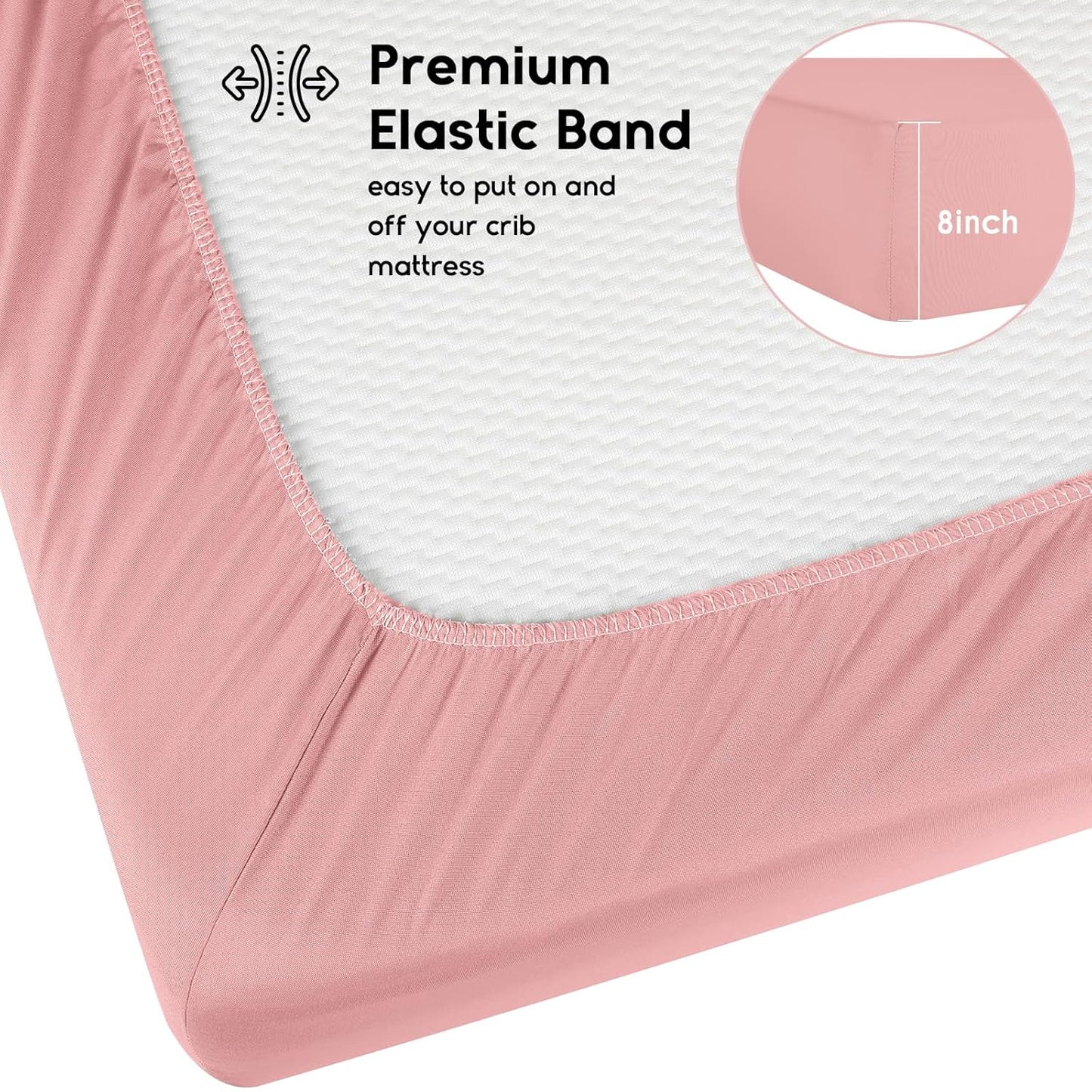 Yoofoss Baby Crib Sheets for Boys Girls, Fitted Crib Sheet 2 Pack for Standard Crib and Toddler